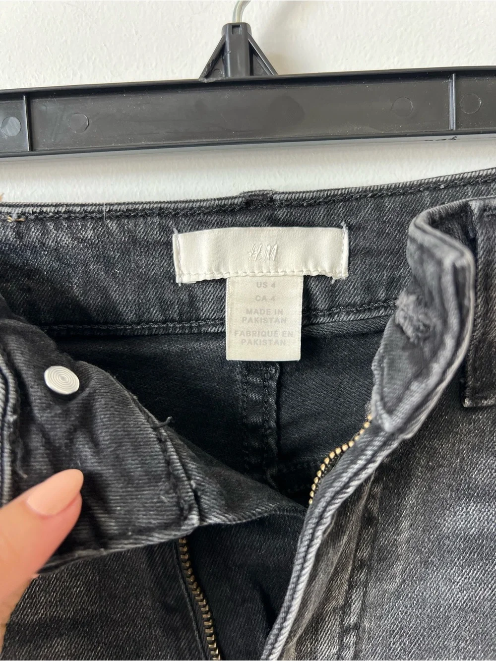 H&M Black Distressed Denim Shorts